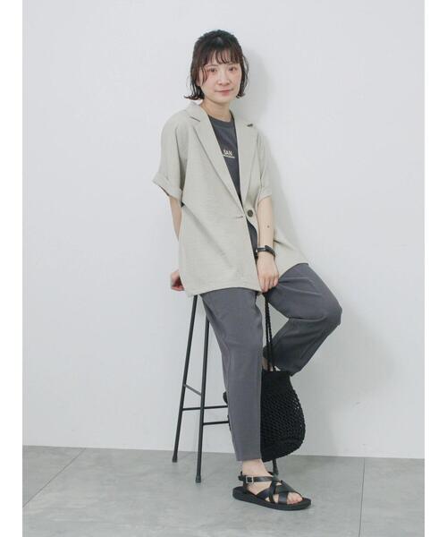 Samansa Mos2 blue(サマンサモスモスブルー)の「フレンチスリーブTシャツ(Tシャツ/カットソー・レディース・ラベンダー/サックスブルー/オフホワイト/チャコールグレー/シルバーグレー・F)」の11枚目の写真