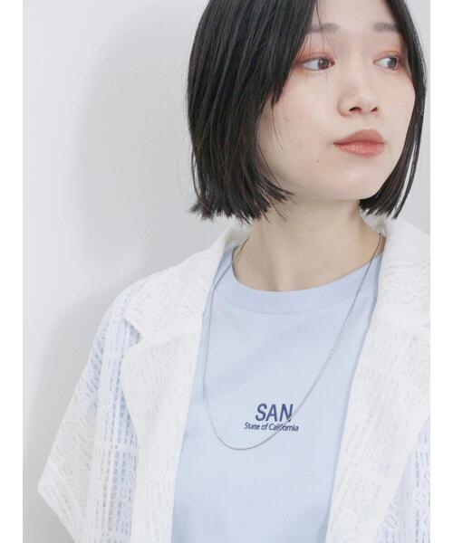 Samansa Mos2 blue(サマンサモスモスブルー)の「フレンチスリーブTシャツ(Tシャツ/カットソー・レディース・ラベンダー/サックスブルー/オフホワイト/チャコールグレー/シルバーグレー・F)」の14枚目の写真