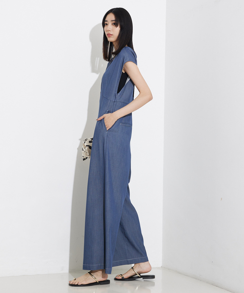 qualite ソフトデニムオールインワン qualite（カリテ）の「ソフトデニムオールインワン（サロペット