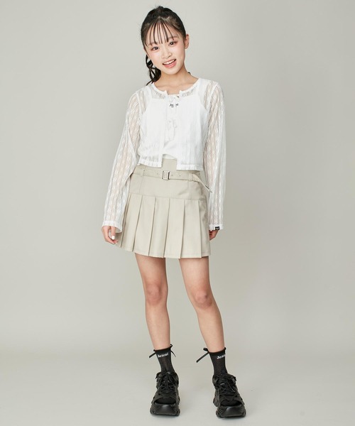 JENNI love（ジェニィラブ）の「【ウエスト調整可】ベルトドッキングスカート風ショーパン（その他パンツ・キッズ・ベージュ/チャコールグレー/ブラック・140cm/160cm/150cm/130cm）」の22枚目の写真