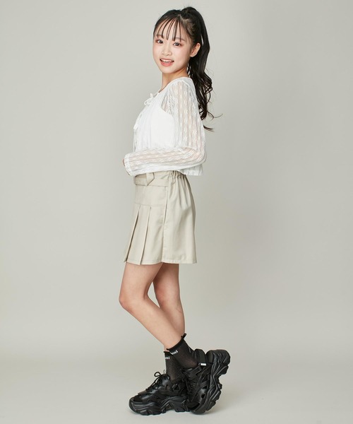 JENNI love（ジェニィラブ）の「【ウエスト調整可】ベルトドッキングスカート風ショーパン（その他パンツ・キッズ・ベージュ/チャコールグレー/ブラック・140cm/160cm/150cm/130cm）」の21枚目の写真