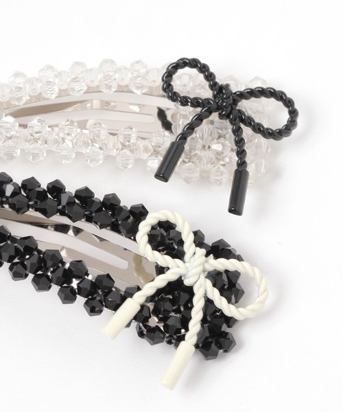 repipi armario（レピピ アルマリオ）の「ビーズパッチンピン（ヘアピン・キッズ・ブラック/クリア・FREE）」の5枚目の写真