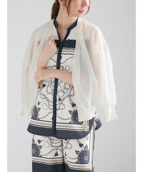 Te chichi（テチチ）の「【松井愛莉着用】スカーフプリントブラウス（セットアップ可）《2025summer catalog item》（シャツ/ブラウス・レディース・サックスブルー/ネイビー・F）」の3枚目の写真