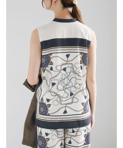 Te chichi（テチチ）の「【松井愛莉着用】スカーフプリントブラウス（セットアップ可）《2025summer catalog item》（シャツ/ブラウス・レディース・サックスブルー/ネイビー・F）」の22枚目の写真