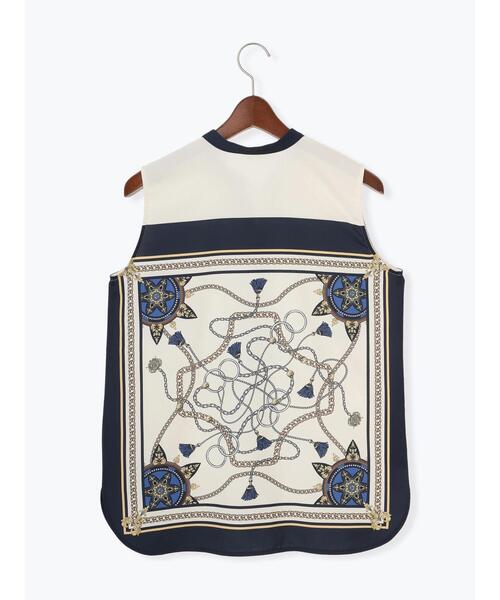 Te chichi（テチチ）の「【松井愛莉着用】スカーフプリントブラウス（セットアップ可）《2025summer catalog item》（シャツ/ブラウス・レディース・サックスブルー/ネイビー・F）」の16枚目の写真