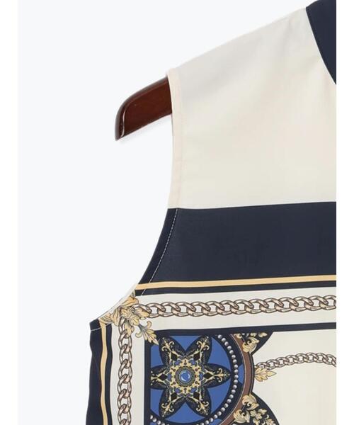 Te chichi（テチチ）の「【松井愛莉着用】スカーフプリントブラウス（セットアップ可）《2025summer catalog item》（シャツ/ブラウス・レディース・サックスブルー/ネイビー・F）」の14枚目の写真