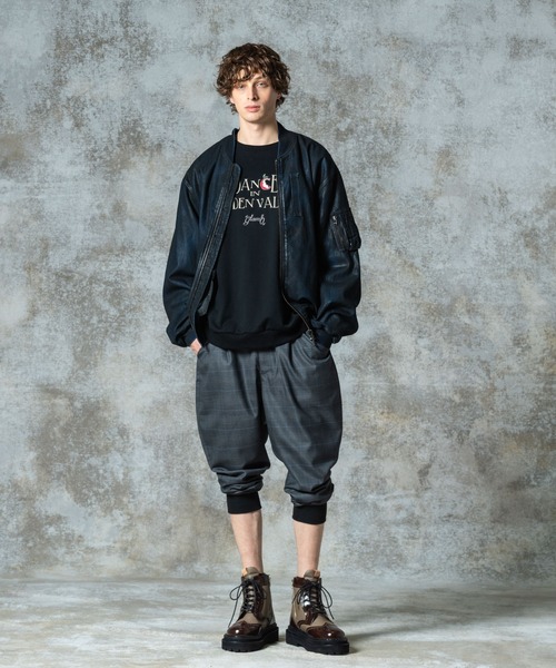 glamb（グラム）の「Paraffin Coated Denim MA-1 / パラフィンコートデニムMA-1（MA-1・メンズ・ブラック/グレー・S/M/L）」の9枚目の写真