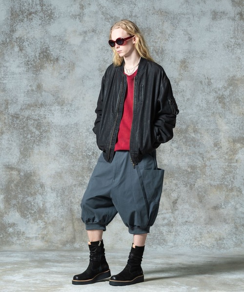 glamb（グラム）の「Paraffin Coated Denim MA-1 / パラフィンコートデニムMA-1（MA-1・メンズ・ブラック/グレー・S/M/L）」の15枚目の写真