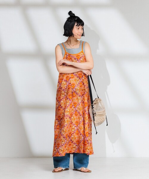 セール】インド バティック調キャミソールワンピース（ワンピース