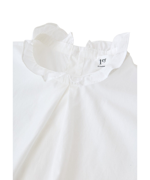 1er Arrondissement（プルミエアロンディスモン）の「【富岡佳子×1er Arrondissement】スタンドラッフルカラーブラウス（シャツ/ブラウス・レディース・ターコイズブルー/オフホワイト・FREE）」の22枚目の写真