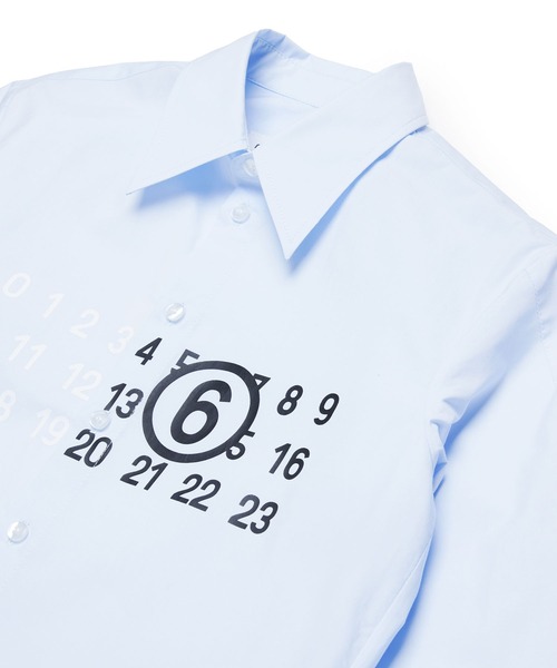 MM6 Maison Margiela（ｴﾑｴﾑｼｯｸｽ ﾒｿﾞﾝ ﾏﾙｼﾞｪﾗ）の「MM6 Maison Margiela(エムエムシックス メゾン マルジェラ)Kids & Junior ブランドロゴ長袖シャツ（シャツ/ブラウス・キッズ・ホワイト/ライトブルー・16Y/14Y）」の5枚目の写真