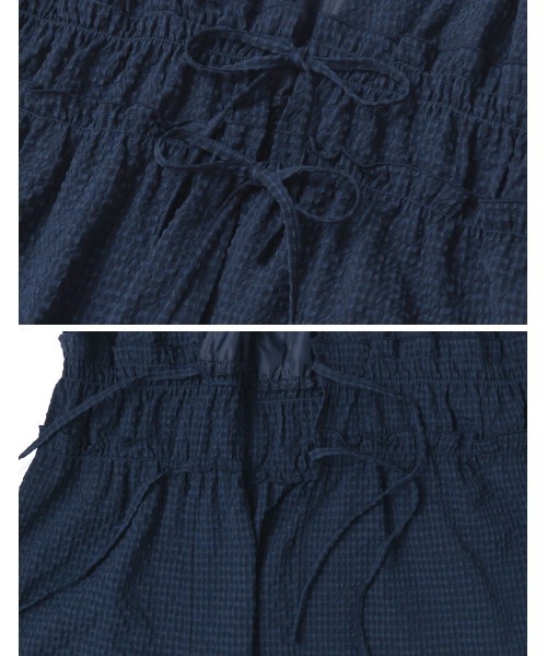 Re:EDIT(リエディ)の「ギンガムチェックリボンキャミソールビスチェ(キャミソール・レディース・ネイビー/ブラック/オフホワイト・MEDIUM/LARGE)」の18枚目の写真