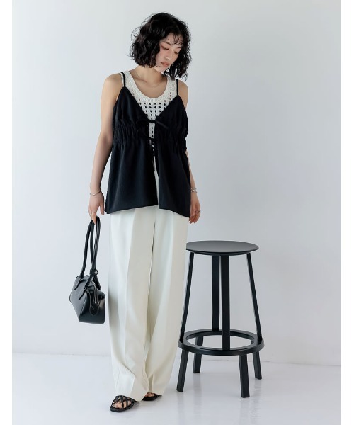 MAISON RAVIEW チェックリボンキャミソール MAISONRAVIEW】チェックリボンキャミソール