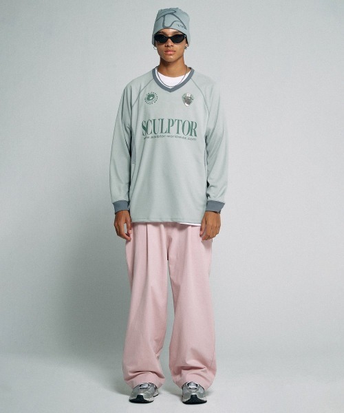 SCULPTOR(スカルプター)の「Damier Soccer Jersey(ジャージ・レディース・グリーン/ネイビー・LARGE/MEDIUM)」の3枚目の写真