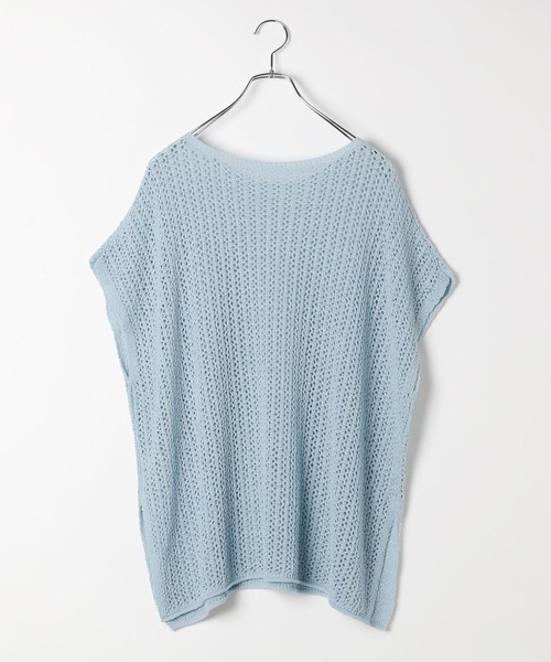 LEPSIM（レプシィム）の「7ゲージテープヤーンフレンチスリーブプルオーバー　496938（ニット/セーター・レディース・アイボリー/イエロー系その他/ライトブルー/ブラック・FREE）」の5枚目の写真