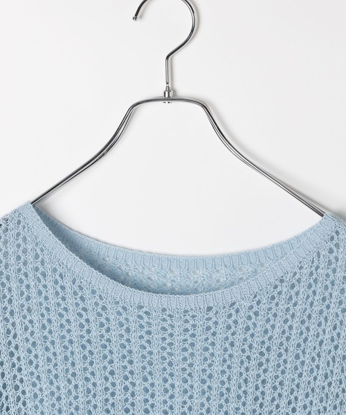 LEPSIM（レプシィム）の「7ゲージテープヤーンフレンチスリーブプルオーバー　496938（ニット/セーター・レディース・アイボリー/イエロー系その他/ライトブルー/ブラック・FREE）」の6枚目の写真