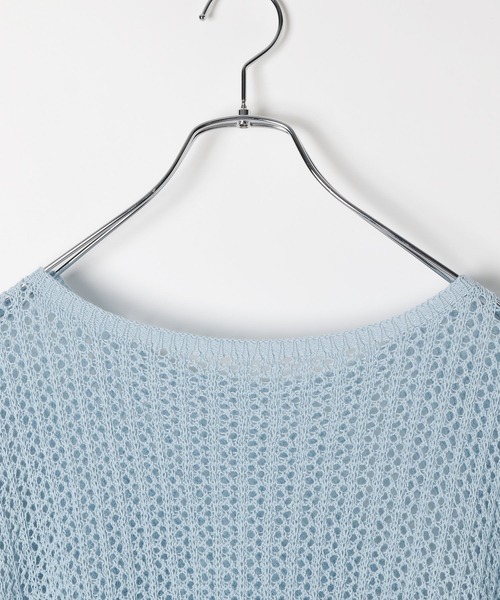 LEPSIM（レプシィム）の「7ゲージテープヤーンフレンチスリーブプルオーバー　496938（ニット/セーター・レディース・アイボリー/イエロー系その他/ライトブルー/ブラック・FREE）」の7枚目の写真