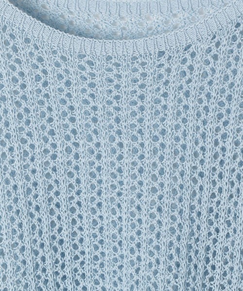 LEPSIM（レプシィム）の「7ゲージテープヤーンフレンチスリーブプルオーバー　496938（ニット/セーター・レディース・アイボリー/イエロー系その他/ライトブルー/ブラック・FREE）」の13枚目の写真