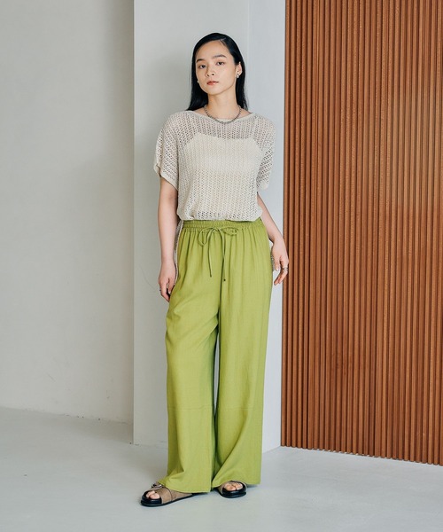 LEPSIM（レプシィム）の「7ゲージテープヤーンフレンチスリーブプルオーバー　496938（ニット/セーター・レディース・アイボリー/イエロー系その他/ライトブルー/ブラック・FREE）」の14枚目の写真