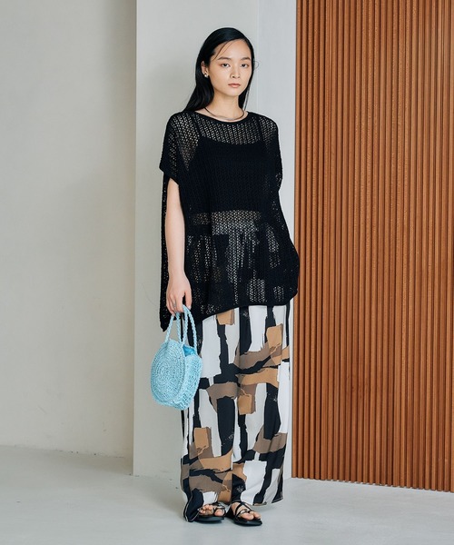 LEPSIM（レプシィム）の「7ゲージテープヤーンフレンチスリーブプルオーバー　496938（ニット/セーター・レディース・アイボリー/イエロー系その他/ライトブルー/ブラック・FREE）」の20枚目の写真