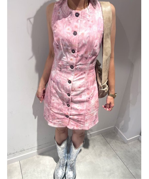 Desigual（デシグアル）の「フローラル ボタンワンピース ノースリーブボートネック（ワンピース・レディース・レッド・XS/S/M/L/XL）」の5枚目の写真