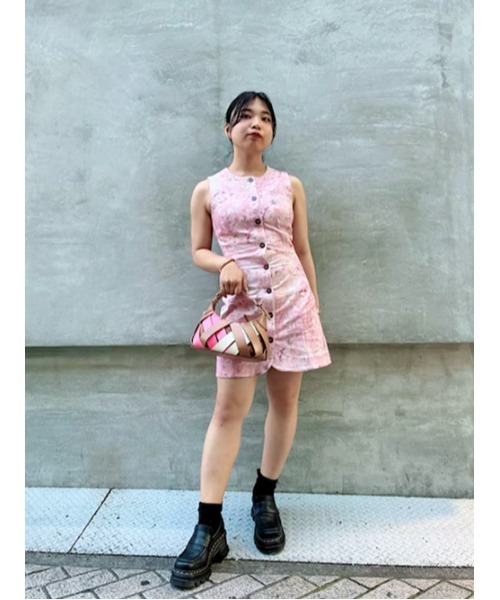 Desigual（デシグアル）の「フローラル ボタンワンピース ノースリーブボートネック（ワンピース・レディース・レッド・XS/S/M/L/XL）」の7枚目の写真