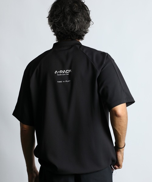 The DUFFER of ST.GEORGE（ザダファーオブセントジョージ）の「〔BLACK LABEL〕"A-PACK" TECH POLO：吸水速乾 接触冷感 UVカット テックポロ（ポロシャツ・メンズ・ブラック/ホワイト・MEDIUM/LARGE/X-LARGE）」の2枚目の写真