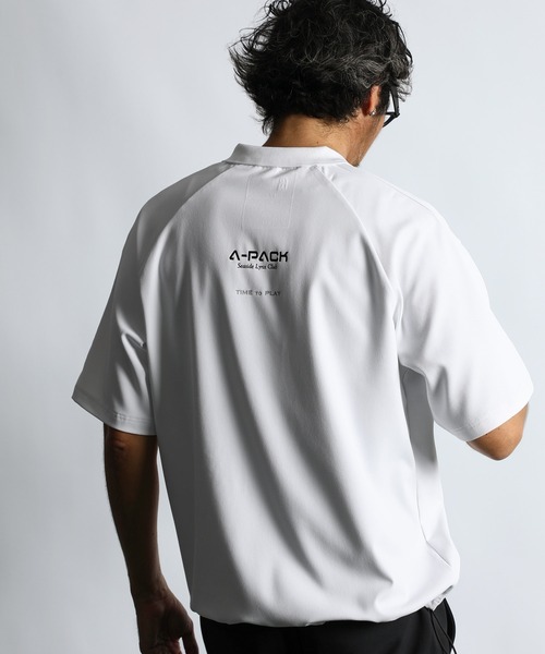 The DUFFER of ST.GEORGE（ザダファーオブセントジョージ）の「〔BLACK LABEL〕"A-PACK" TECH POLO：吸水速乾 接触冷感 UVカット テックポロ（ポロシャツ・メンズ・ブラック/ホワイト・MEDIUM/LARGE/X-LARGE）」の11枚目の写真