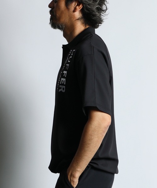 The DUFFER of ST.GEORGE（ザダファーオブセントジョージ）の「〔BLACK LABEL〕"A-PACK" TECH POLO：吸水速乾 接触冷感 UVカット テックポロ（ポロシャツ・メンズ・ブラック/ホワイト・MEDIUM/LARGE/X-LARGE）」の16枚目の写真