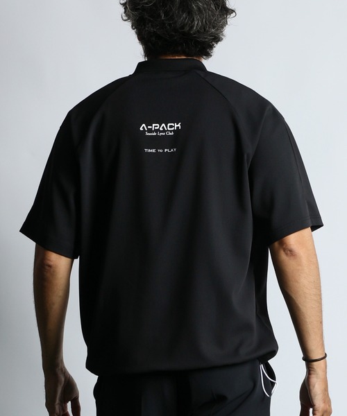 The DUFFER of ST.GEORGE（ザダファーオブセントジョージ）の「〔BLACK LABEL〕"A-PACK" TECH POLO：吸水速乾 接触冷感 UVカット テックポロ（ポロシャツ・メンズ・ブラック/ホワイト・MEDIUM/LARGE/X-LARGE）」の5枚目の写真