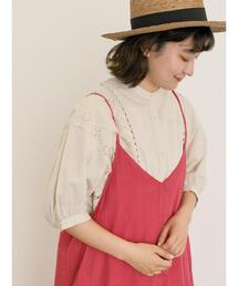 Samansa Mos2 | レース切替バンドカラーブラウス(シャツ/ブラウス)