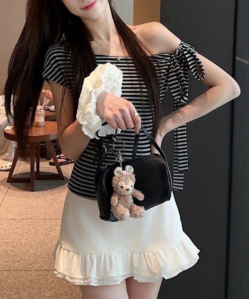 FREE STYLISTS(フリー スタイリスト)の「YUGA_YGMC Ribbon off-shoulder top(Tシャツ/カットソー・レディース・ブラック/ネイビー/ホワイト・L/M)」の20枚目の写真