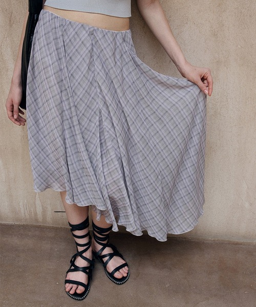 DECADE CLASSIC（ディケイド クラシック）の「DECADE CLASSIC チェック柄イレヘムスカート (SS)（スカート・レディース・チョコ/ブルー・SMALL/MEDIUM）」の15枚目の写真