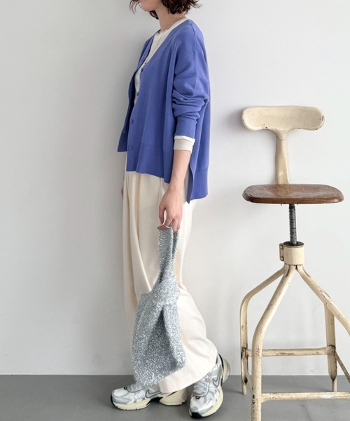 Doux archives（ドゥアルシーヴ）の「サイドスリットワイドカーディガン（カーディガン/ボレロ・レディース・チャコールグレー/パープル/グレイッシュベージュ/キャメル・FREE）」の22枚目の写真