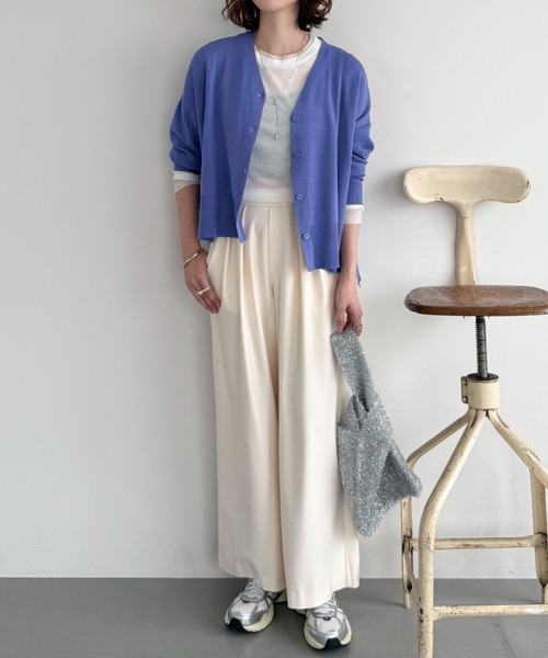 Doux archives（ドゥアルシーヴ）の「サイドスリットワイドカーディガン（カーディガン/ボレロ・レディース・チャコールグレー/パープル/グレイッシュベージュ/キャメル・FREE）」の20枚目の写真