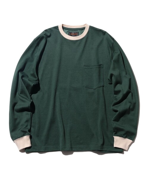 BEAMS PLUS（ビームスプラス）の「2トーン ポケット Tシャツ（Tシャツ/カットソー・メンズ・ネイビー/ホワイト/グリーン/パープル・XX-LARGE/X-LARGE/LARGE/MEDIUM/SMALL）」の8枚目の写真