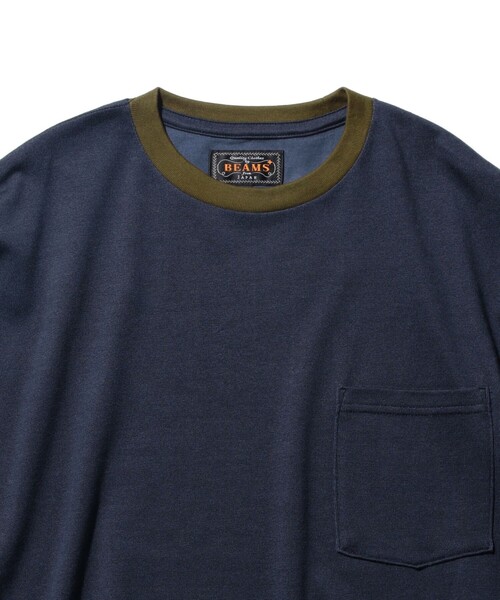 BEAMS PLUS（ビームスプラス）の「2トーン ポケット Tシャツ（Tシャツ/カットソー・メンズ・ネイビー/ホワイト/グリーン/パープル・XX-LARGE/X-LARGE/LARGE/MEDIUM/SMALL）」の17枚目の写真