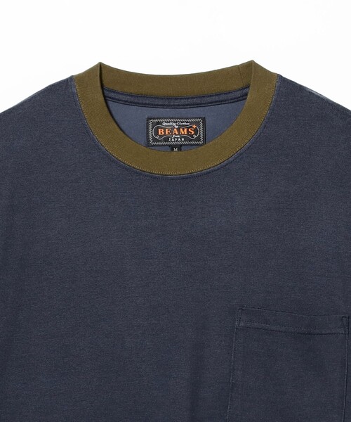 BEAMS PLUS（ビームスプラス）の「2トーン ポケット Tシャツ（Tシャツ/カットソー・メンズ・ネイビー/ホワイト/グリーン/パープル・XX-LARGE/X-LARGE/LARGE/MEDIUM/SMALL）」の10枚目の写真