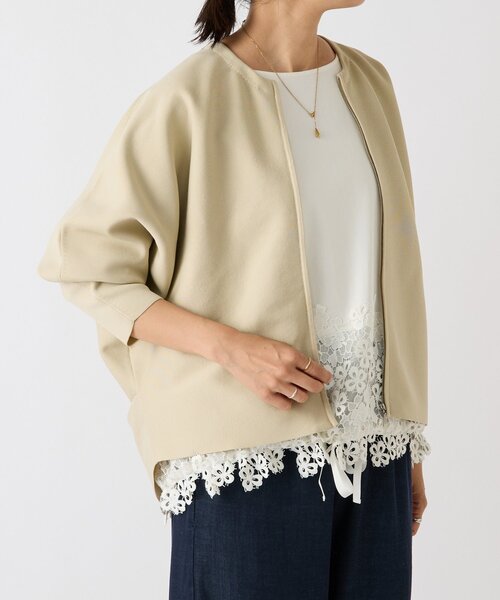 TAN 2022AW TWEEDY SLEEVES ボレロカーディガン アラン柄 もちもちニット ショールカーディガン（KEEP SHEPE