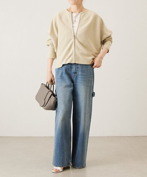 BEARDSLEY（ビアズリー）の「ドルマンニットカーディガン（カーディガン/ボレロ・レディース・ベージュ/ブラック・FREE）」の20枚目の写真