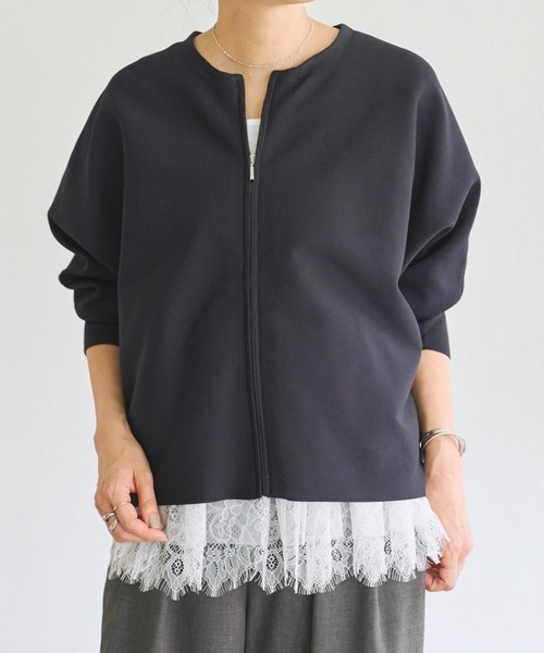 BEARDSLEY(ビアズリー)の「ドルマンニットカーディガン【セットアップ】(カーディガン/ボレロ・レディース・ベージュ/ブラック/グレー/ネイビー・FREE/SMALL)」の4枚目の写真