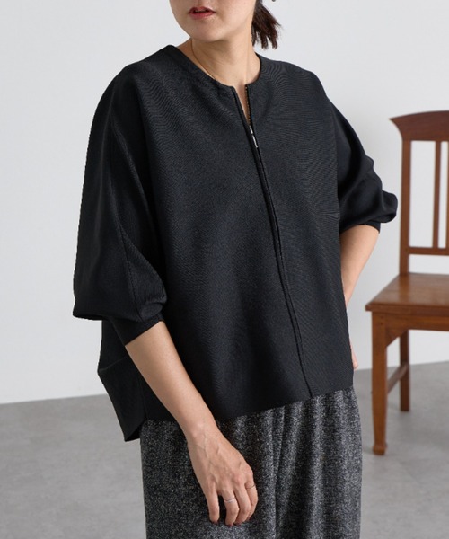 BEARDSLEY（ビアズリー）の「ドルマンニットカーディガン（カーディガン/ボレロ・レディース・ベージュ/ブラック・FREE）」の3枚目の写真