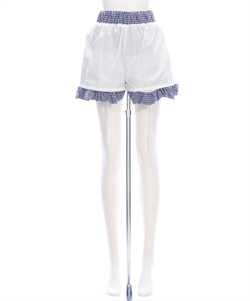 clear（クリア）の「チェック柄バルーンミニスカート[着回し力抜群 ガーリー ショート丈]（スカート・レディース・ネイビー/ブラック・F）」の14枚目の写真