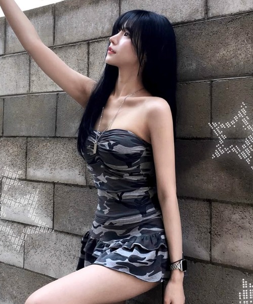 .KOM（ドットコム）の「A'GEM/9 × .kom 『.KOM/ドットケーオーエム』 迷彩フリルミニスカート（スカート・レディース・グレー/カーキ・FREE）」の16枚目の写真