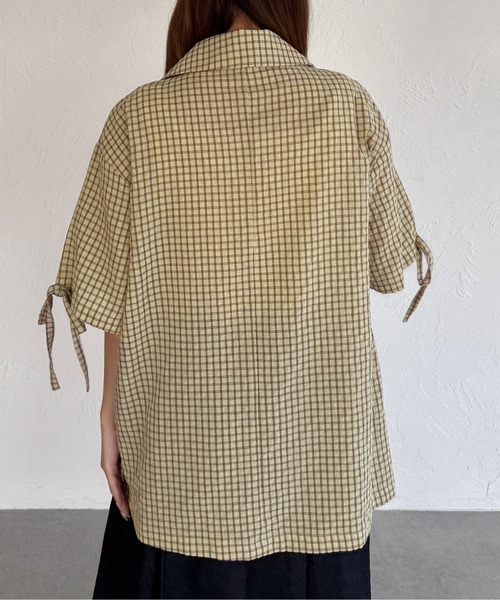 kutir（クティール）の「半袖シアサッカーリボンサマージャケット（テーラードジャケット・レディース・ベージュ/ブラック/ライトブルー・FREE）」の13枚目の写真