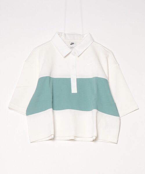 NIKE（ナイキ）の「NIKE/ナイキ W NSW STREET SS POLO TOP/ストリート ポロシャツ（ポロシャツ・レディース・ホワイト/ネイビー・M/L/XL/S）」の7枚目の写真