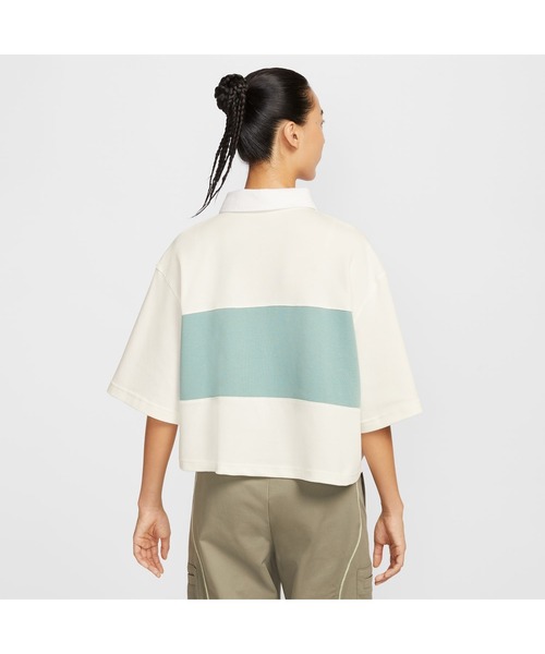 NIKE（ナイキ）の「NIKE/ナイキ W NSW STREET SS POLO TOP/ストリート ポロシャツ（ポロシャツ・レディース・ホワイト/ネイビー・M/L/XL/S）」の5枚目の写真