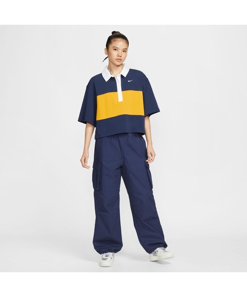 NIKE（ナイキ）の「NIKE/ナイキ W NSW STREET SS POLO TOP/ストリート ポロシャツ（ポロシャツ・レディース・ホワイト/ネイビー・M/L/XL/S）」の9枚目の写真
