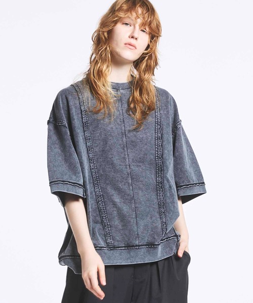 MAISON SPECIAL(メゾンスペシャル)の「《UNISEX》Chemical Over-Dyed Inside-Out Prime-Over Crew Neck T-Shirt/ケミカルオーバーダイインサイドアウトプライムオーバークルーネックTシャツ【MAISON SPECIAL/メゾンスペシャル】(Tシャツ/カットソー・メンズ・ホワイト/グレー・0/1/2)」の1枚目の写真