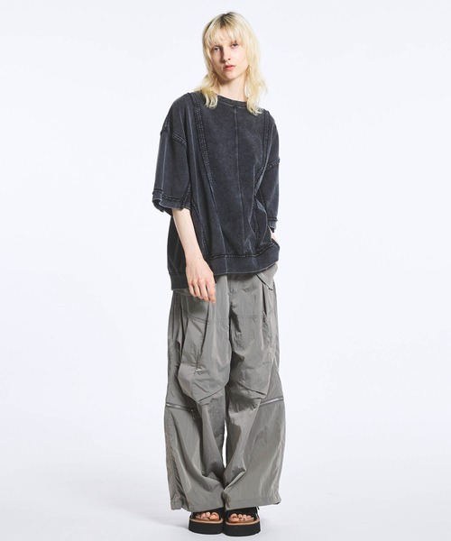 MAISON SPECIAL(メゾンスペシャル)の「《UNISEX》Chemical Over-Dyed Inside-Out Prime-Over Crew Neck T-Shirt/ケミカルオーバーダイインサイドアウトプライムオーバークルーネックTシャツ【MAISON SPECIAL/メゾンスペシャル】(Tシャツ/カットソー・メンズ・ホワイト/グレー・0/1/2)」の4枚目の写真